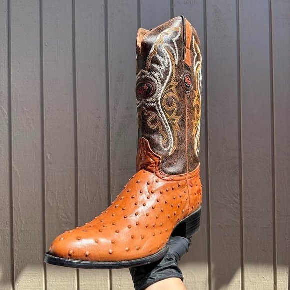 #52 Rodeo Bravo Imitation Ostrich Western Boot - Picture 1 of 5